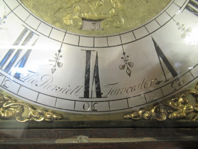 CARVED OAK LONGCASE CLOCK BY THOMAS PURSELL OF TOWCESTER Image