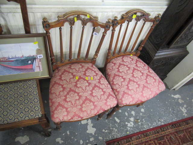 PAIR OF VICTORIAN BEDROOM CHAIRS Image