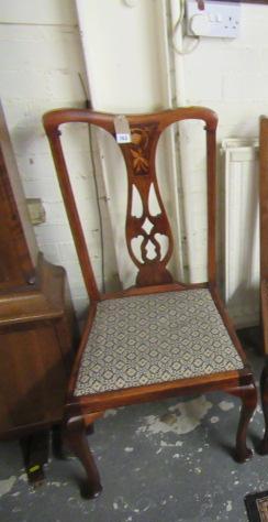 MAHOGANY INLAID DINING CHAIR Image