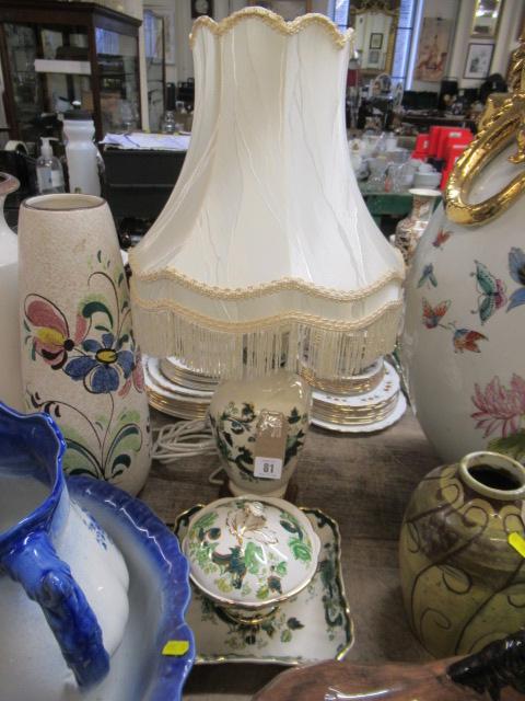 MASONS TABLE LAMP  DISH AND LIDDED BOWL Image