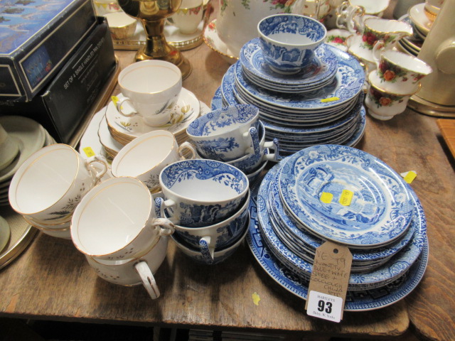 QUANTITY OF BLUE AND WHITE SPODE AND  COLCLOUGH  CHINA ETC Image