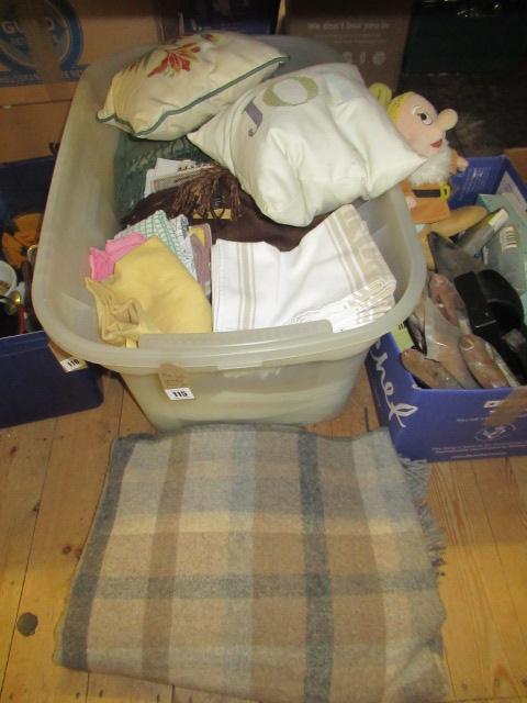 LARGE BOX OF LINEN AND CUSHIONS Image