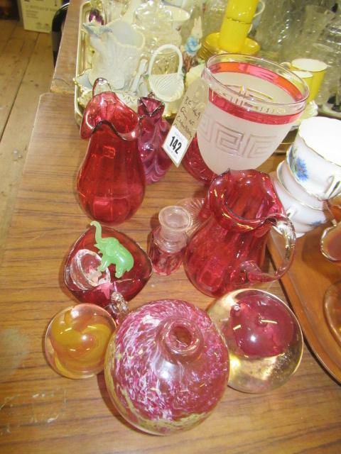 QUANTITY OF CRANBERRY GLASS ETC Image