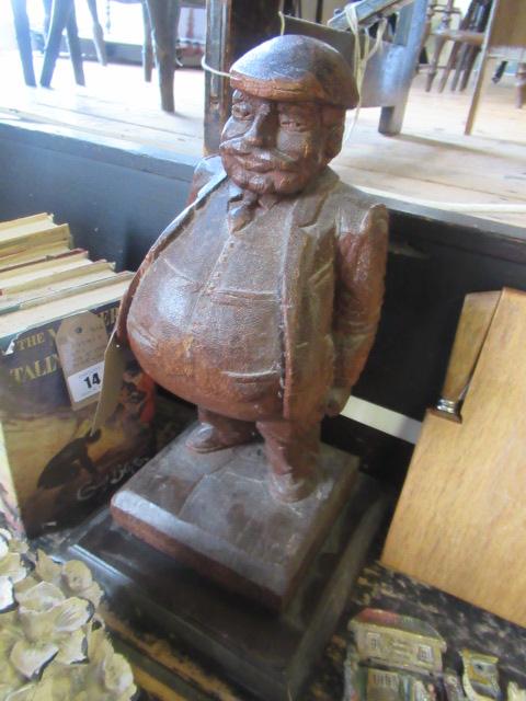 CARVED WOOD MALE FIGURE Image