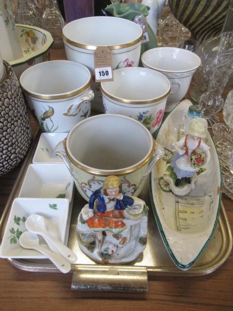TRAY OF CACHE-POTS AND OTHER CERAMICS Image