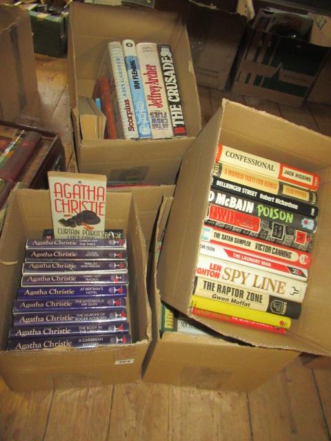 FIVE BOXES OF BOOKS INCLUDING AGATHA CHRISTIE Image