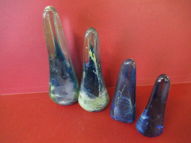 FOUR ART GLASS PAPERWEIGHTS Image