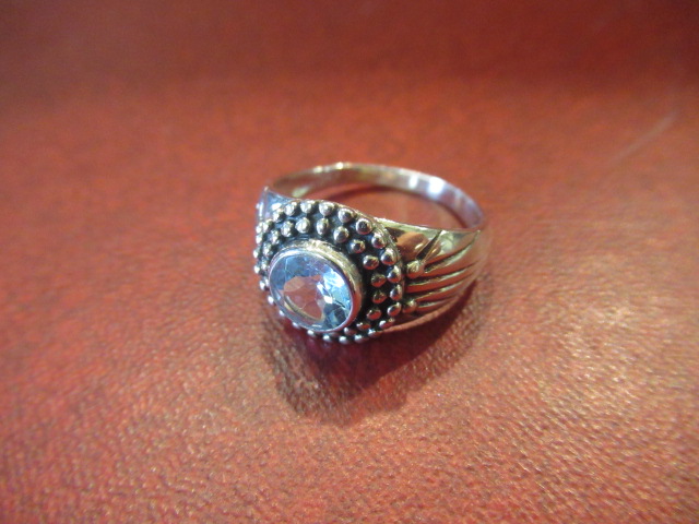 BLUE TOPAZ SET SILVER RING Image