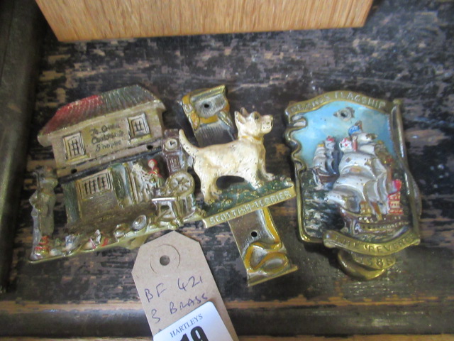 THREE BRASS NOVELTY DOOR KNOCKERS Image