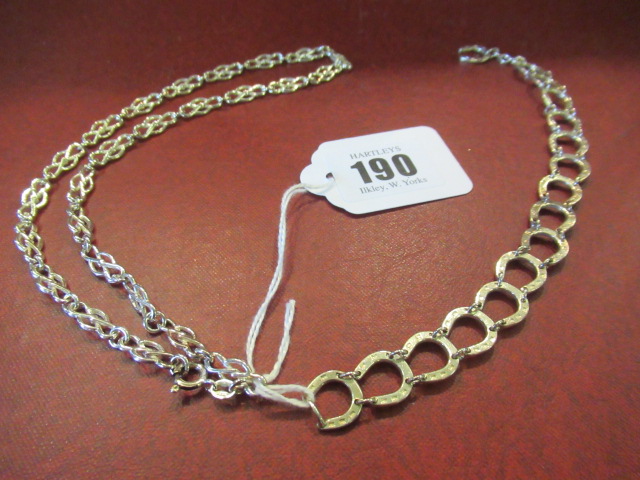 SILVER HORSESHOE BRACELET AND A SILVER NECKLACE Image