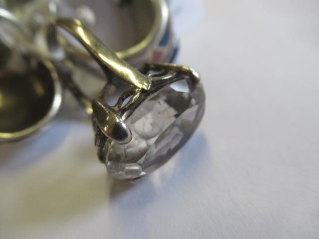 THREE SILVER RINGS AND THREE OTHERS Image