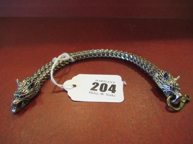 WOLF HEAD WHITE METAL BRACELET Image
