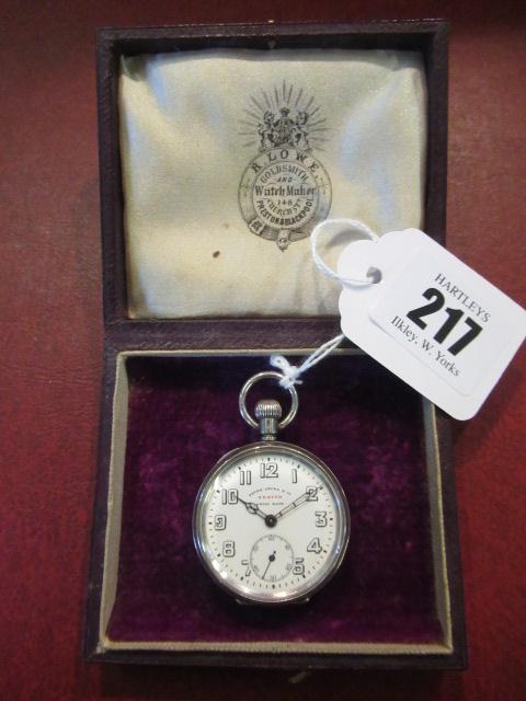 935 STANDARD FAVRE LEUBA ZENITH POCKET WATCH WITH PERIOD MOTORCYCLE RACE DECORATION Image