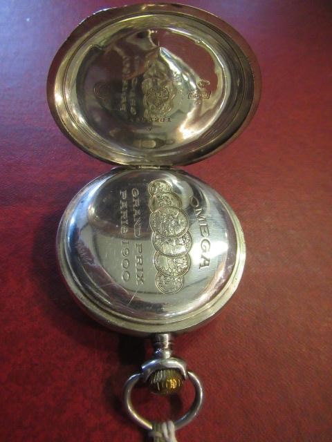 800 STANDARD SILVER OMEGA GRAND PRIX 1900 POCKET WATCH Image