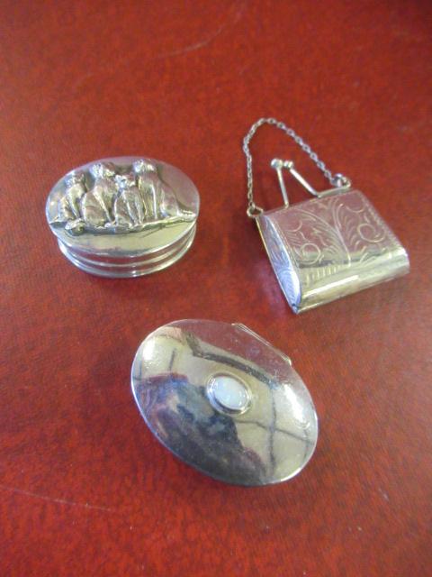 OPAL SET SILVER BOX AND TWO OTHER NOVELTY BOXES Image