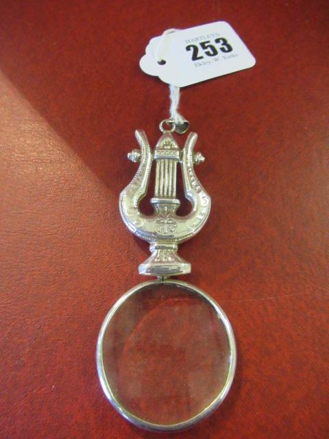 STERLING SILVER LYRE MAGNIFYING GLASS Image