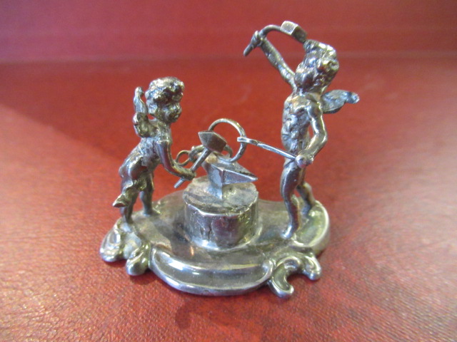 BERTHOLDT MULLER SILVER MODEL OF CHERUB BLACKSMITHS Image