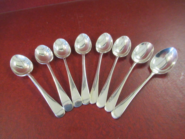 EIGHT SILVER COFFEE SPOONS Image