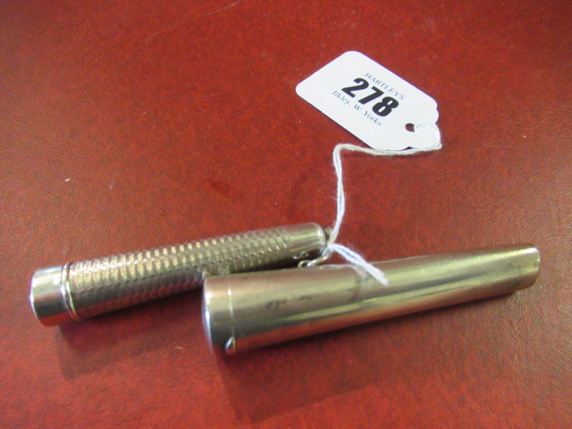 TWO SILVER CHEROOT HOLDER CASES Image