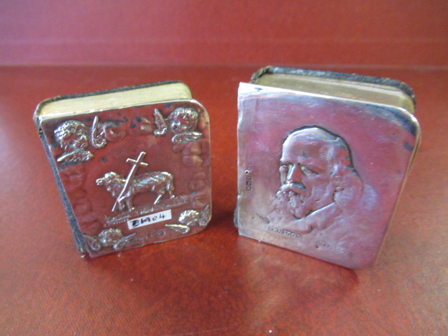 TWO MINIATURE BOOKS WITH SILVER FASCIAS Image