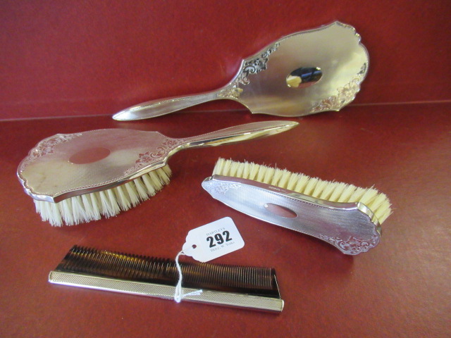 FOUR PIECE SILVER DRESSING TABLE SET Image