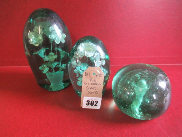 THREE VICTORIAN GLASS DUMPS Image