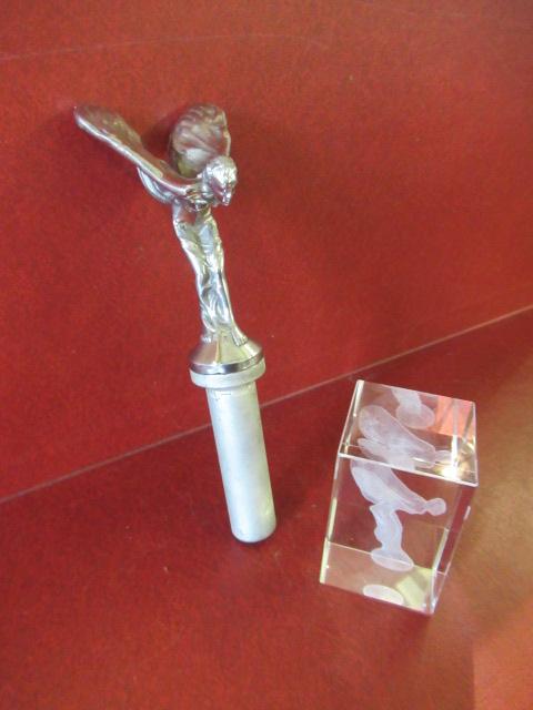 ROLLS ROYCE SPIRIT OF ECSTASY AND GLASS CUBE Image