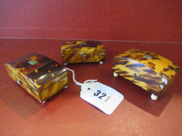 THREE GEORGIAN TORTOISESHELL TRINKET BOXES Image