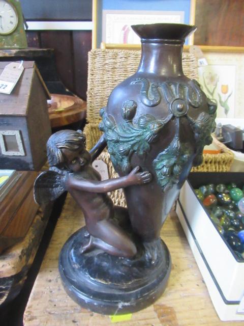 CAST BRONZED FIGURAL VASE Image