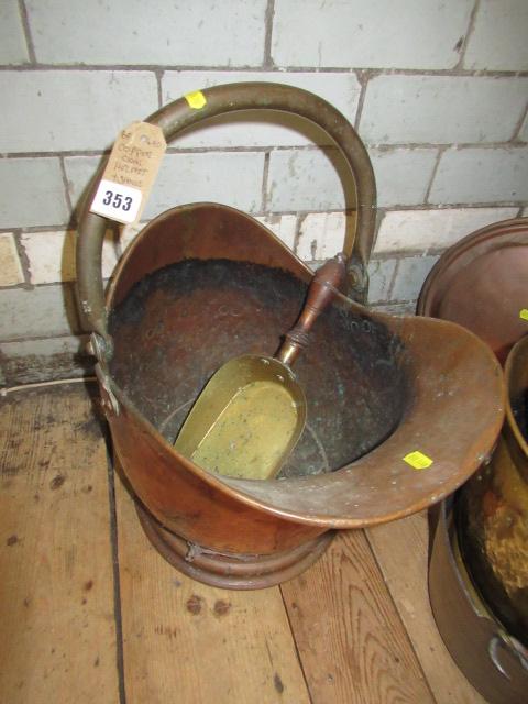COPPER COAL HELMET AND SHOVEL Image