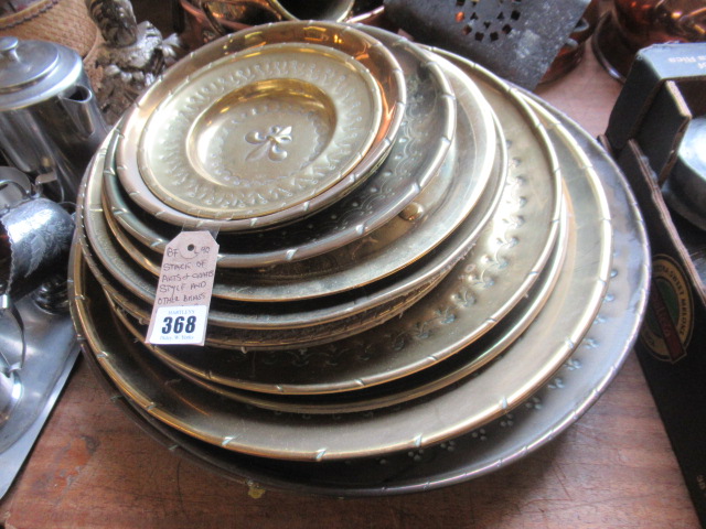 ARTS AND CRAFTS STYLE AND OTHER BRASS CHARGERS Image