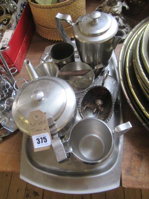 TRAY OF METALWARE Image