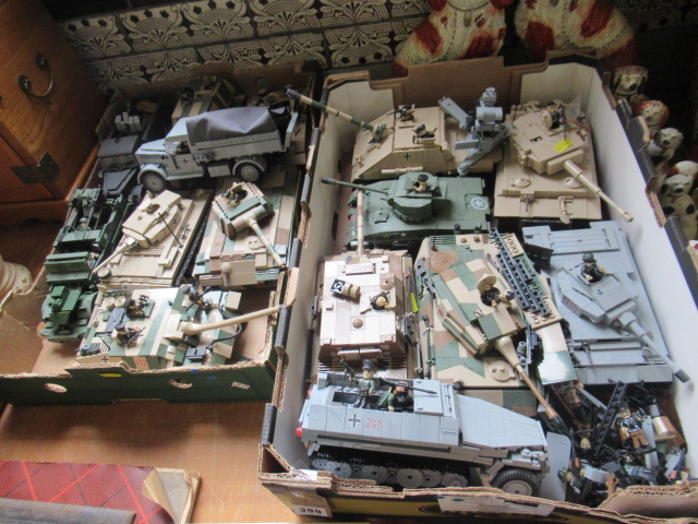 TWO BOXES OF LEGO TANKS AND RELATED BOXES Image