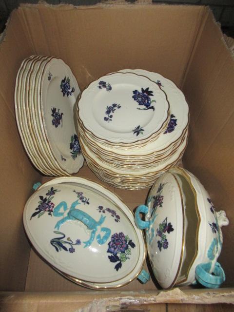 BOX OF STAFFORDSHIRE DINNERWARE Image