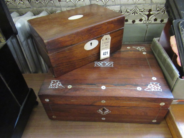 TWO MOTHER OF PEARL INLAIDBOXES Image