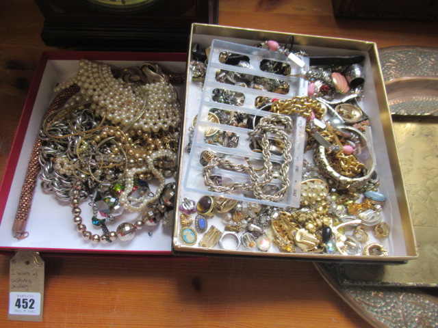 TWO BOXES OF COSTUME JEWELLERY Image