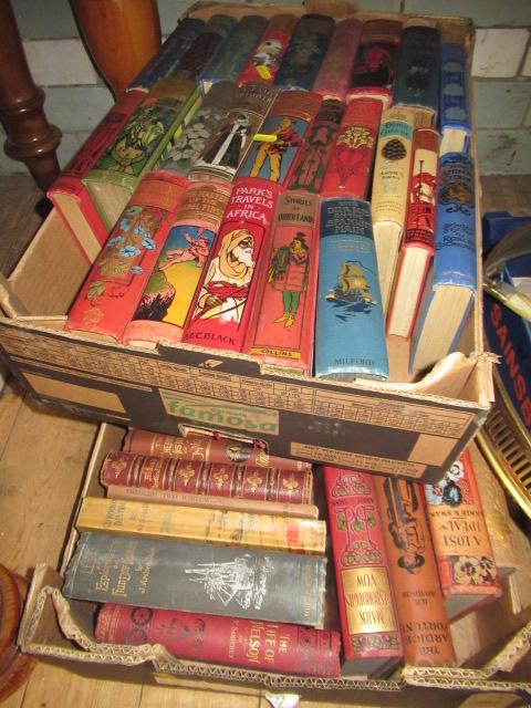 TWO BOXES OF OLD NOVELS Image