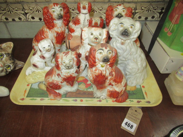 EIGHT STAFFORDSHIRE SPANIELS Image