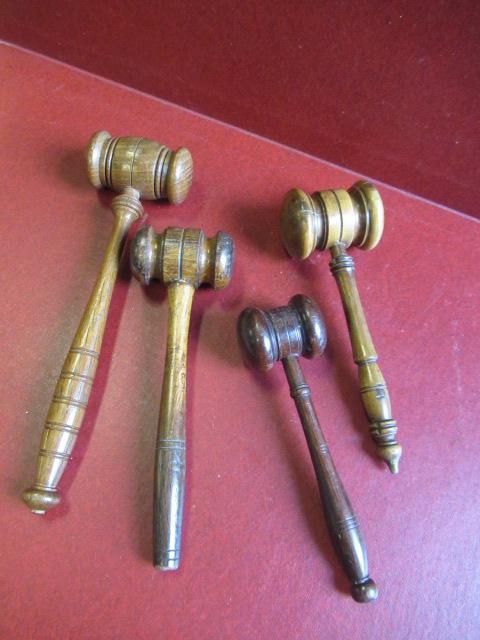 FOUR ANTIQUE TREEN GAVELS Image