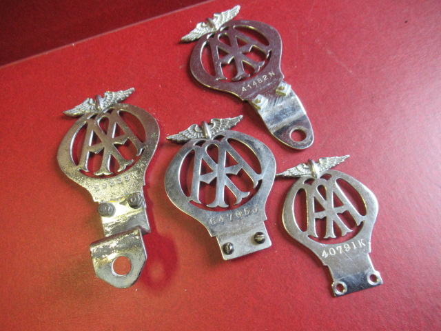 FOUR CHROME AA CAR BADGES Image