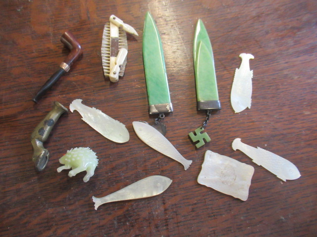 JADE AND SILVER BOOKMARKS AND OTHER COLLECTABLES Image