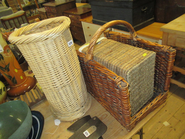 WICKER LOG BASKET AND TWO OTHERS Image