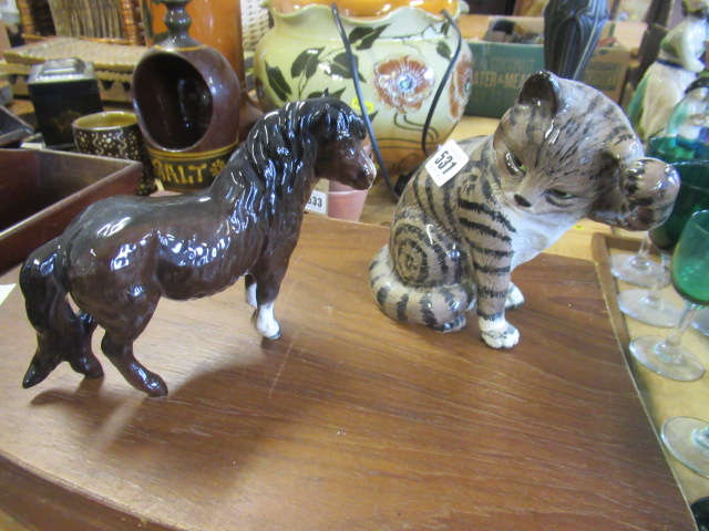 BESWICK HORSE AND CAT Image