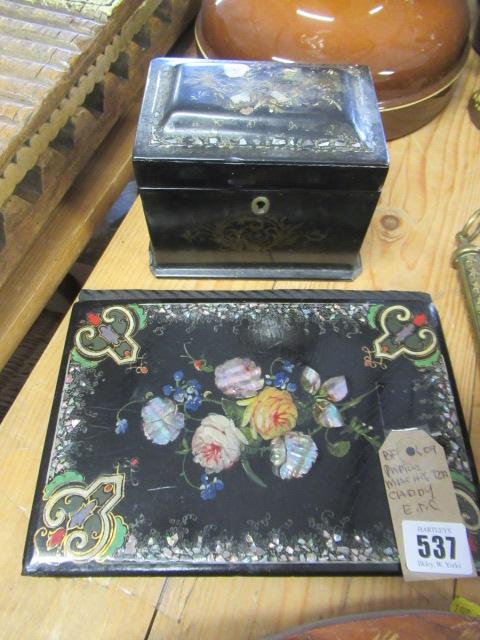 PAPIER MACHE TEA CADDY ETC Image