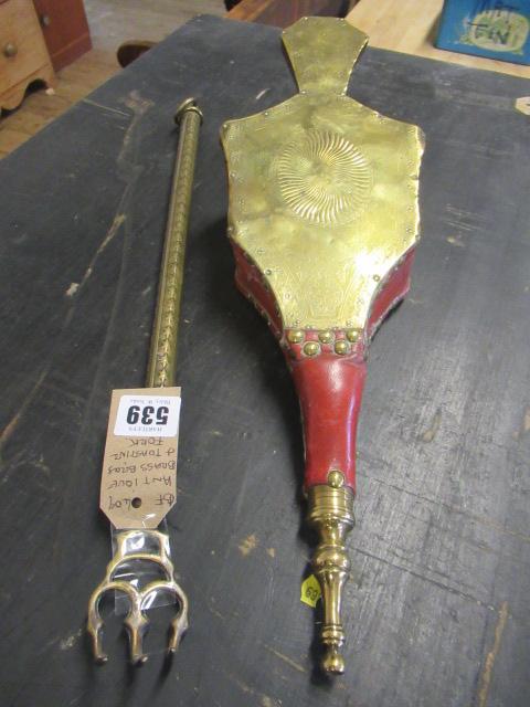 ANTIQUE BRASS BELLOWS AND TOASTING FORK Image