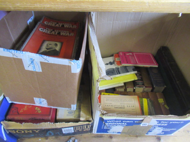 TWO BOXES OF BOOKS AND A BOX OF SECOND GREAT WAR PERIODICALS Image