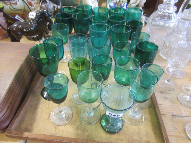 TRAY OF GREEN GLASSES Image