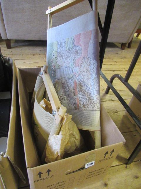 BOX OF CROSS STITCH ITEMS Image