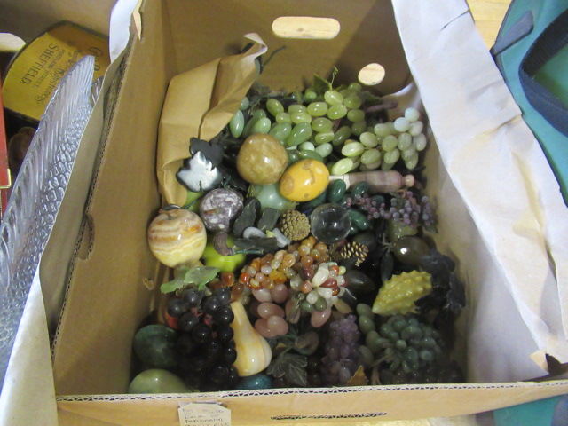 BOX OF ALABASTER FRUIT ETC Image