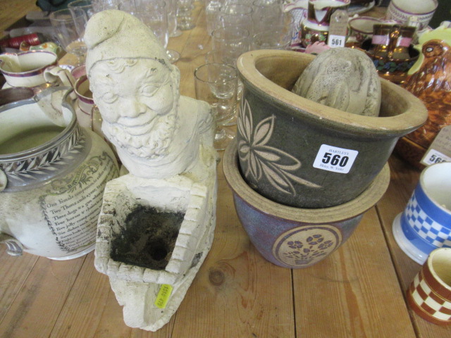 TWO PLANTERS AND A GNOME ETC Image